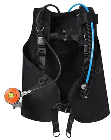 RCGOFOLLOW Kit de Surf et Snorkeling Comprenant Un Gilet stabilisateur de plongée avec détendeur et Gilet Gonflable (Largeur 110 cm), idéal pour Les Personnes pesant Moins 110 kg.
