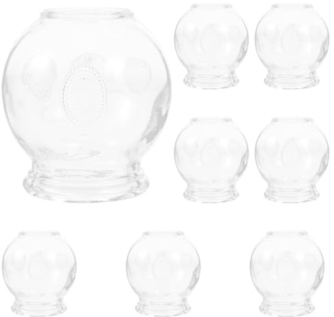 CIYODO Ventouses de Massage Chinoises en Verre Épais Lot de 8 pour Relaxation Musculaire à Domicile Ouverture Douce sans Bavures
