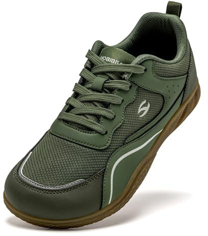 HOBIBEAR Men Barefoot Shoes Women Wide Toe Box Trail Running Lightweight Sneakers Breathable Comfortable Zero Drop Sole Minimalist for Outdoor Casual Daily Gym Travel Walking Training Green