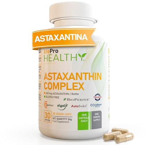 Super Astaxantina 7 en 1 con Luteína y Zeaxantina - Fórmula Avanzada para Visión y Protección Celular - Antioxidante Potente Natural - 30 Cápsulas de Alta Potencia