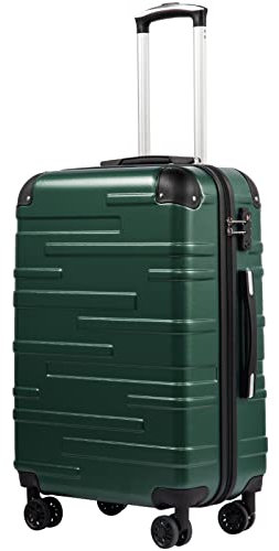 COOLIFE Hartschalen-Koffer Rollkoffer Reisekoffer Vergrößerbares Gepäck (Nur Großer Koffer Erweiterbar) ABS Material mit TSA-Schloss und 4 Rollen