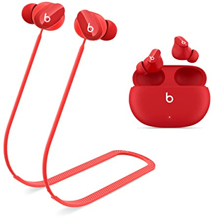 WOFRO Anti-Lost Strap for Beats Studio Buds, Sports Anti-Slip Soft Silicone Lanyard Accessories Compatible with Beats Studio Buds Bluetooth Headphones Neck Rope Cord (Red)