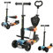 Lorelli Kinderroller Draxter Plus 3 in 1 Schiebestange, Sitz, Vorderräder LED, Farben:schwarz