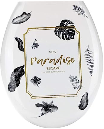 Angoily Asiento De Inodoro Impreso Forma Grosor Tapa De Inodoro Hogar Patrones Creativos Para Uso Doméstico Serie Leaves