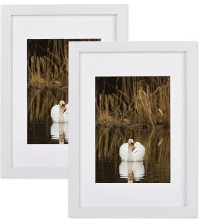 LYYYYX Bilderrahmen A3 29.7x42cm mit Passepartout Weiss Foto Rahmen Collage Wanddeko Poster Photo Acrylglas,2er Set