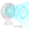 YUNYODA USB Mini Table Fan, Portable Quiet Mini Fan with 3 Speeds Adjustable, Small Strong Wind Desk Fan with Base, USB Desk Fan for Office, Home, Outdoor, Camping, 1500 mAh, White