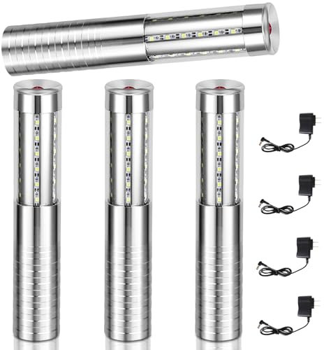 ZSSXOLED 4 PCS LED Strobe Baton Lights Rechargeable LED Bottle Service Light Reusable Handheld Champagne Bottle LED Light for Party Nightclub Bar Wedding Event Festival Outdoor Activity (Silver)