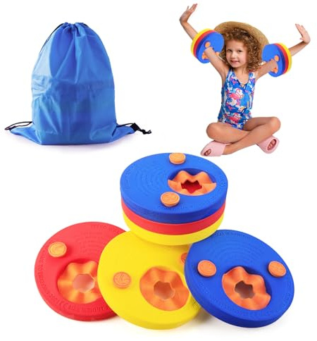 Kids Arm Bands 6PCS, Toddler Swimming Armbands 3-6 Years, EVA Foam Swim Float Discs for Children, Non-Inflatable Baby Swimming Arm Floaties, Learn to Swim Aids for Boys Girls, Kids Arm Hoop