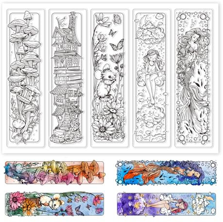 GLOBLELAND Sommer Märchen Lesezeichen Transparente Stempel für Scrapbooking Meerjungfrau Maus Klare Stamps Märchenhaus Pilz Silikonstempel Für Kartengestaltung DIY Prägung Journaling