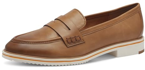MARCO TOZZI Damen Slipper mit Blockabsatz Vegan, Braun (Cognac), 38 EU
