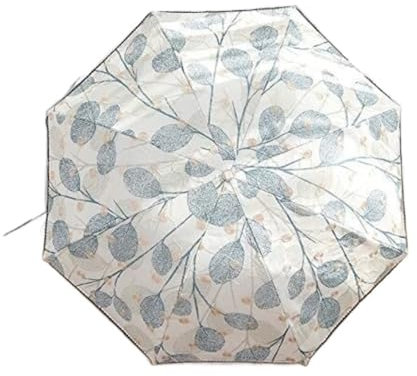 HAODUOO Folding Umbrellas New Portable lace Umbrella Leaves Flower Blossom Parasol 3 Folding Umbrella UV Sunny Rain Parasol Lace Sun Umbrella Luggage Travel Gear(B)