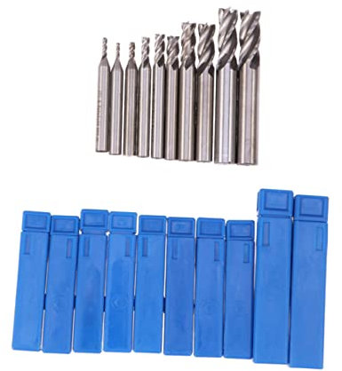JECOMPRIS Jeu De 10 Fraises Cylindriques En Acier Rapide 4 Flûtes Pour Fraiseuse Coupe Haute Vitesse Diamètres 2-10Mm Pour Bois Aluminium Acier Et Titane