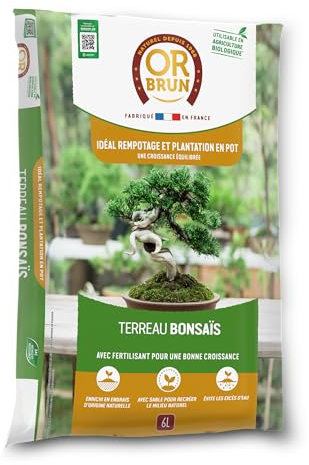 Or Brun Terreau Bonsaïs - 6L - Meilleur Enracinement - Utilisable en Agriculture Biologique OBRTBON6U