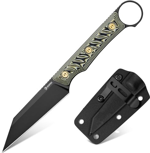 NedFoss RAVEN EDC Fixed Blade Knife with Sheath, 3.4 14C28N Steel Hunting Knife with G10 Handle, Camping Fixed Blade Small EDC Knives for Hiking, Survival