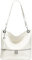 Caspar 2-in-1 Damen Leder Schulter- und Umhängetasche sportlich elegante Handtasche - CLASSIC LINE - Modell No.809 - Made in Italy, Farbe:weiß, Accessoires:One Size