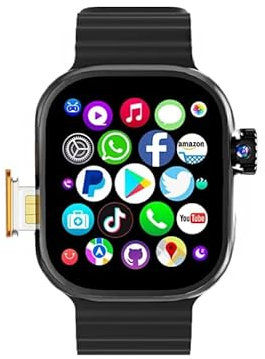 DW99PRO Reloj inteligente 4G Android 10.0 WIFI GPS 5.6 cm AMOLED Reloj inteligente con cámara extraíble de 180° Descarga Aplicaciones Play Store (Negro, 4GB 64GB)