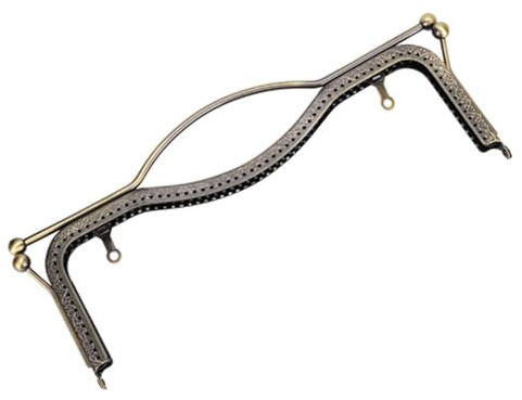 Haofy Marco de Monedero de Metal, Asa de Bolso con Cierre de Beso de Aleación Vintage, 30 X 12 Cm para Hacer Bolsos de Bricolaje y Proyectos de Manualidades