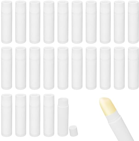 25 Piezas Tubo de Lápiz Labial Recargable, Envases Labiales Vacios, Envases para Balsamo Labial, Envase Pintalabios Vacio para Pintalabios Casero DIY, 5g