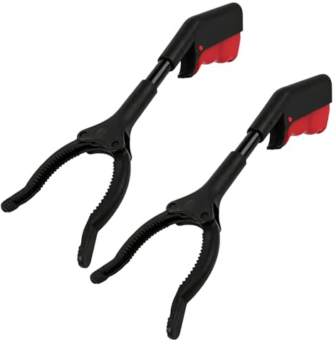 Nexaflow - 2 pinzas para recolectar residuos resistentes de metal, 30 cm de longitud, pinza de sujeción para limpieza, jardín al aire libre, ayuda de entrada estable