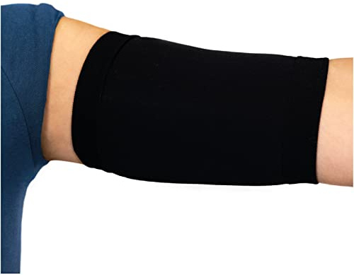 Linphelle Coverpicc in Microfibra, Fascia Copri Catetere Braccio in Tessuto Traspirante e di Design, Ideale per PICC e Glucometri, Nero, Taglia 2