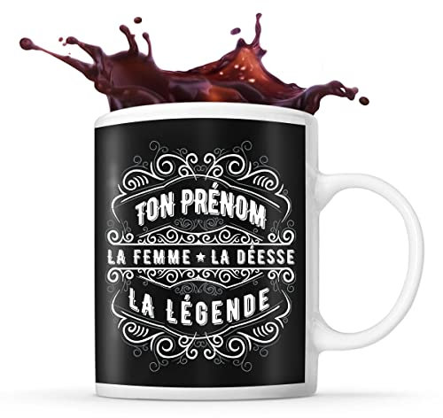 Planetee Mug prénom personnalisable Déeese Légende | Tasse personnalisée humour fun et drôle pour idée cadeau originale