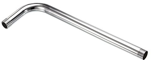 PATIKIL G1/2 Macho Rosca Ducha Brazo, 1 Paquete 12.2 Longitud Acero inoxidable Acero Pared Montado Extensión Tubería Conector para Fijo Ducha Cabezal, Plateado