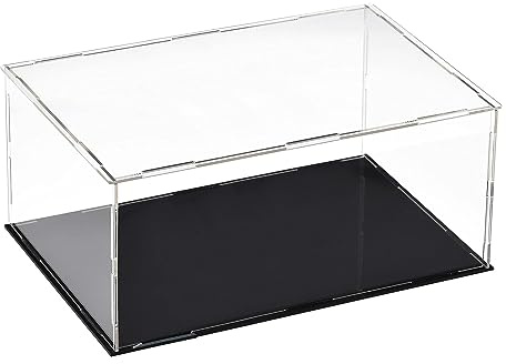 TOP-VIGOR Vitrine Transparente en Acrylique – 30 x 20 x 15cm Boîte De Protection Anti-Poussière À Assembler – Cube D’Exposition pour Figurines Jouets Objets De Collection Rangement Maison