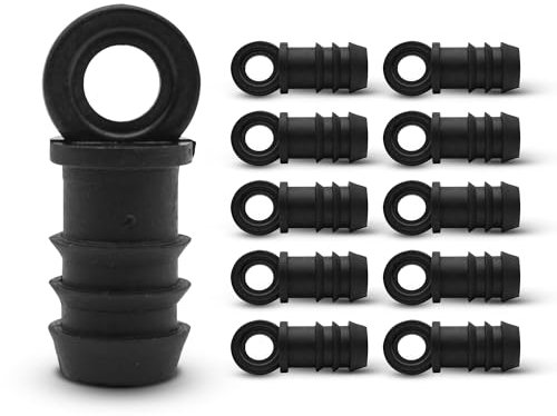DOJA Barcelona | Tapon Final Tubo Riego | Tapon Final 16mm | Pack 10 | Tapon Manguera de Goteo 16 para Sistemas de Riego Agrícola y Jardinería | Conector Tapon Tubo Riego por Goteo Huerto, Camping