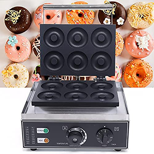 Kommersiell 6-håls Elektrisk Donut Maker 1550W Non-stick Donut Machine med dubbelsidig uppvärmning Donut Maker maskin för kommersiellt hembruk