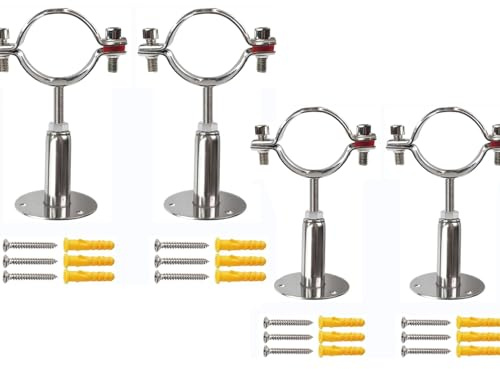 TOOSOAR 4 stycken justerbar rörhållare, rörklämmor, väggfäste, takhållare, rörhållare, för takmontering, rör diameter på 38–40 mm