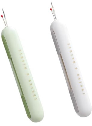 Lilbitty 2 Stück 2-in-1 Nadeleinfädler-Nahttrenner, Einfädel und Nahtentferner-Nahttrenner Werkzeug, Nadeleinfädler für Handnähen, Werkzeug zum Nähen, Stricken, Quilten