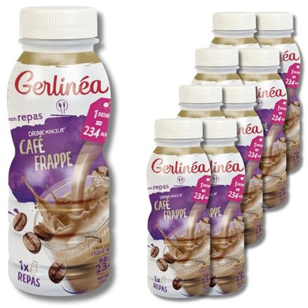 Gerlinéa - Boisson Minceur saveur Café - Substitut de Repas Riche en Protéines - 8 bouteilles de 236ml