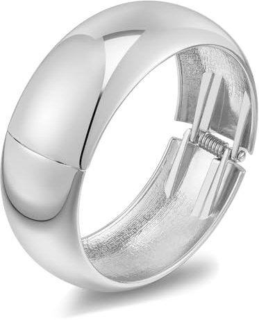 LILIE&WHITE Bracciale Donna Rigido Argento - Design Elegante a Fascia Larga, Antiallergico e Resistente allo Sbiadimento - Accessorio Versatile e Regalo per, Anniversari e Occasioni Speciali