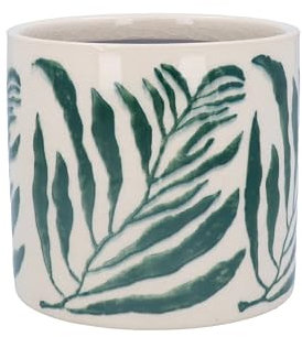 Gisela Graham Cache-pot en céramique Motif fougère verte Taille S