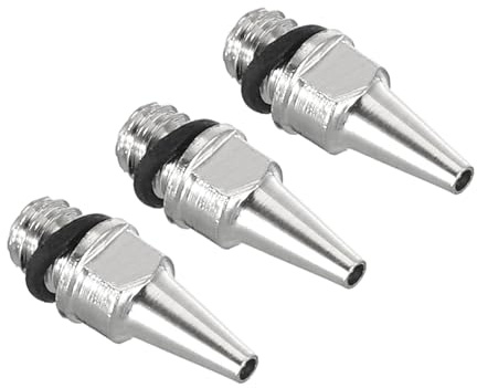 PATIKIL 3Pcs Ugello Per Aerografo 0.5mm Solo Ugello Ricambi Accessori Ottone Alluminio Per Progetti Artistici Artigianali