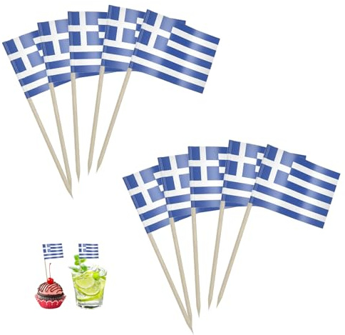 100 pezzi decorazione italiana, decorazione italiana, bandiera italiana, stuzzicadenti, stuzzicadenti con bandierine (Grecia)