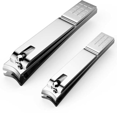 Derlaier Nail Clippers Set, Heavy-Duty Fingernail & Toenail Clippers,Silver