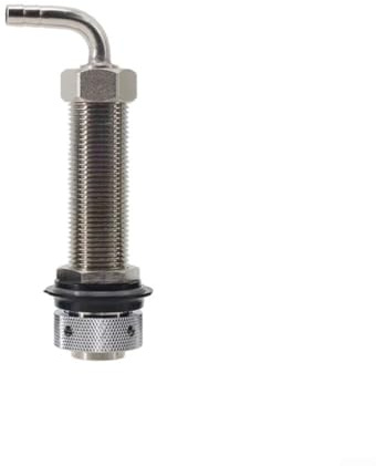 Coude de tige de bière en acier inoxydable 304 complet avec écrou arrière, collier en plastique, écrou hexagonal et 14 ardillons pour installations de robinets de brassage maison (100 mm)