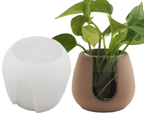 Moldes Para Macetas De Hormigón - Moldes De Fundición Antiadherente | Formas Redondas Reutilizables Para Macetas,Para Manualidades Portavelas de Resina Yeso Hormigón y Envases