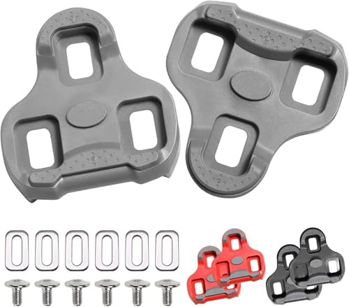 Tacobey Bicycle Cleats Compatible with Look KEO Grip Cleats, Indoor Outdoor Cycling & Road Bike Shoe Plate Set, Compatible with Keo Structure & Keo Pedals with Grip, Grey 4.5° Float