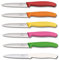 Victorinox Gemüsemesser Tomatenmesser Set Swiss Classic 10 cm (6er Set Bunt gemischt mit Welle)