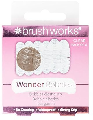Brushworks Wonder Bobble Clear 6 Hair Ties, Pack of 1