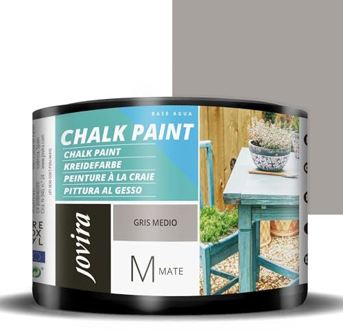 JOVIRA PINTURAS Chalk Paint, Peinture à la craie. Rénovez vos meubles de manière créative. (375 Millilitres, Gris moyen)