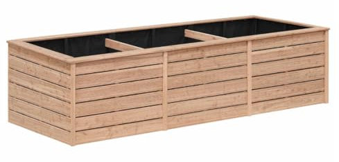 Hochbeet JACQUES XXL 2.500 Liter aus Lärche Holz 305x103x80 cm mit Pflanzenvlies und geriffelter Oberfläche, Blumenbeet Gemüsebeet für Außen Witterungsbeständig und Langlebig Kräuterbeet Naturbelassen