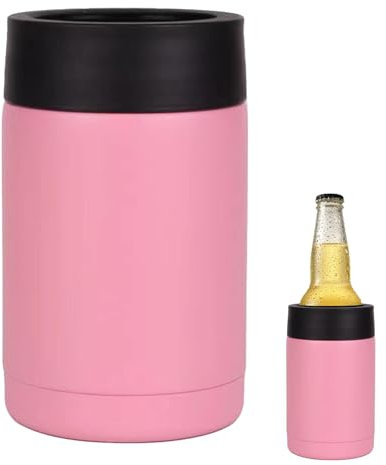 Raffreddatore per bottiglie di birra isolato, refrigeratore per lattine di birra, 12 oz isolato sotto vuoto con apribirra, lattine di birra doppia parete, per lattine di birra e altre lattine