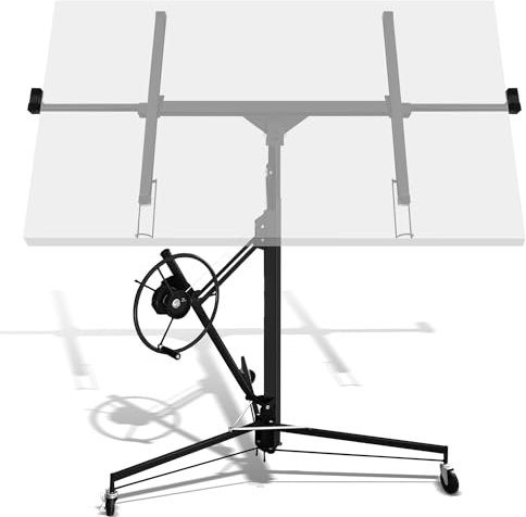 Vigevee Lève-plaque XXL pour cloison sèche, capacité de charge 68 kg, hauteur de travail 140-350 cm, largeur maximale 290 cm, pliable, réglable, pivotant, aide au montage, noir