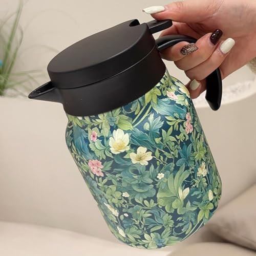 Raidley - Termos de té con diseño floral vintage, termo de té con infusor, tetera termo, tetera herbolaria, infusor integrado, jarra térmica de acero inoxidable con tapa para bebidas calientes