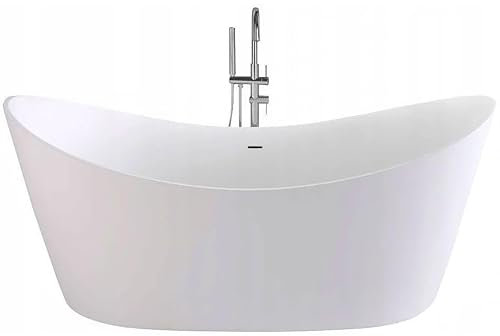 Rea - Vasca Da Bagno Freestanding Ferrano 180 X 80 X 74,5 cm Vasca Autoportante In Acrilico, Capacità 318 Litri (Bianco)