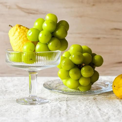 Srgeilzati Lot de 4 verres à découper côtelés | Verres à martini | Verres à cocktail vintage 20 cl