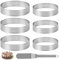 Liuliushun 6 Pz Anello per Torte, 8 cm/10 cm Stampi Coppa Pasta di Acciaio Inox, Set di Anelli per Torta Rotondo, Coppapasta Tondi, Anelli per Torte Dessert Quiche Mousse DIY, con 22 cm Spatola